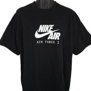 Vintage Nike Air Force 1 T Shirt Mens Size 2XL Black Y2K Streetwear